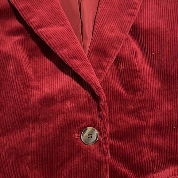 NWOT LOFT Jacket Red Corduroy Womens Blazer Jacket Womens Size 0 - Picture 7 of 10